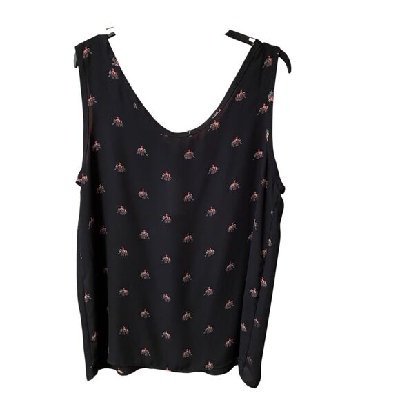 Woman’s Philosophy  Neck Tank Top Elephant Print Black Red Gold Large NWT - Picture 4 of 9